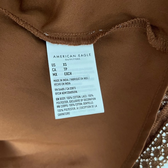 NWOT American Eagle Brown Tiered Wrap Dress size XS - Picture 9 of 9